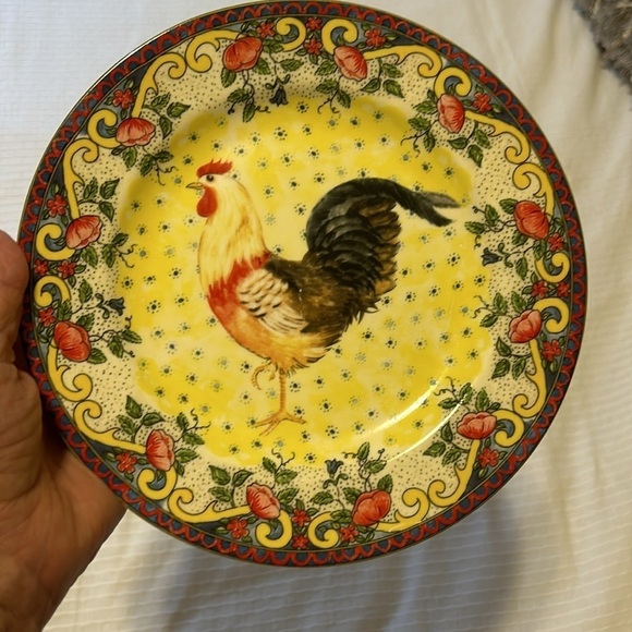 American Atelier Petite Provence Accent Rooster Salad Plates - Picture 4 of 8
